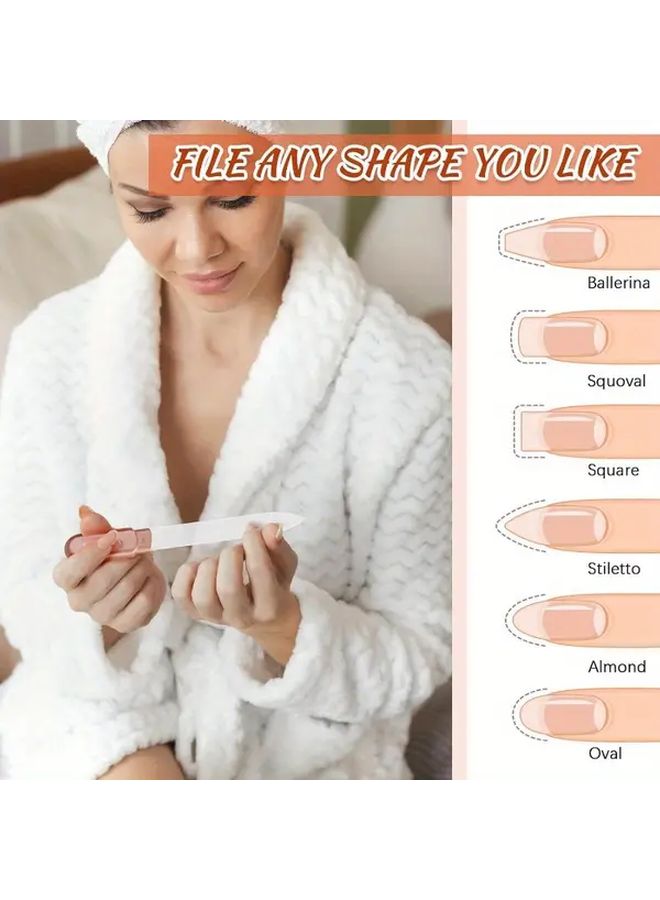 Rose Golden Glass Nail File Double Sided Gentle Nail Care Gift For Women - Image 2
